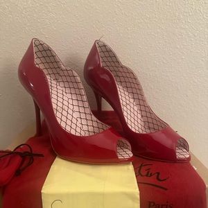 Elegant Red Peep-Toe Heels